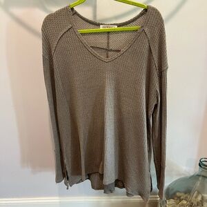 Taupe waffle sweater